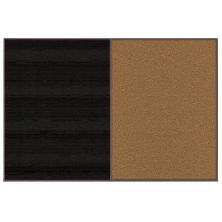 United Visual Products Enclosed Corkboard, 1 Door, 72"x48", 4" Fra, UV3405-BRONZE-CLOUD UV3405-BRONZE-CLOUD